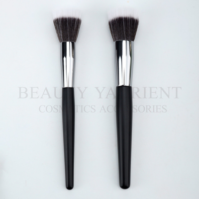 Alat Rias Wajah Kekejaman Bebas Pegangan Kayu Rambut Sintetis Kuas Makeup Stippling Kustom Berkualitas Tinggi